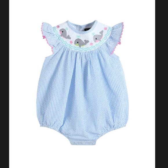 Lil Cactus Other - Smocked Whale Romper
